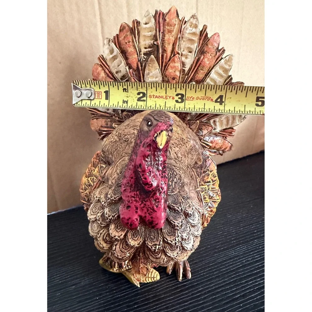Harvest Traditions Resin TurkeyFigurine Thanksgiving Decor AutumnCenterpiece 7in